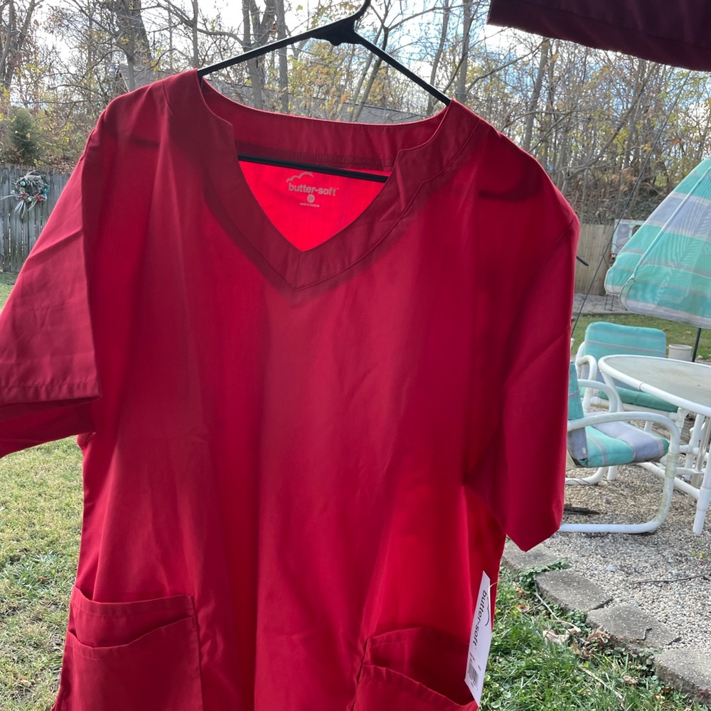 Scrub top with matching scrub pants (as a set)